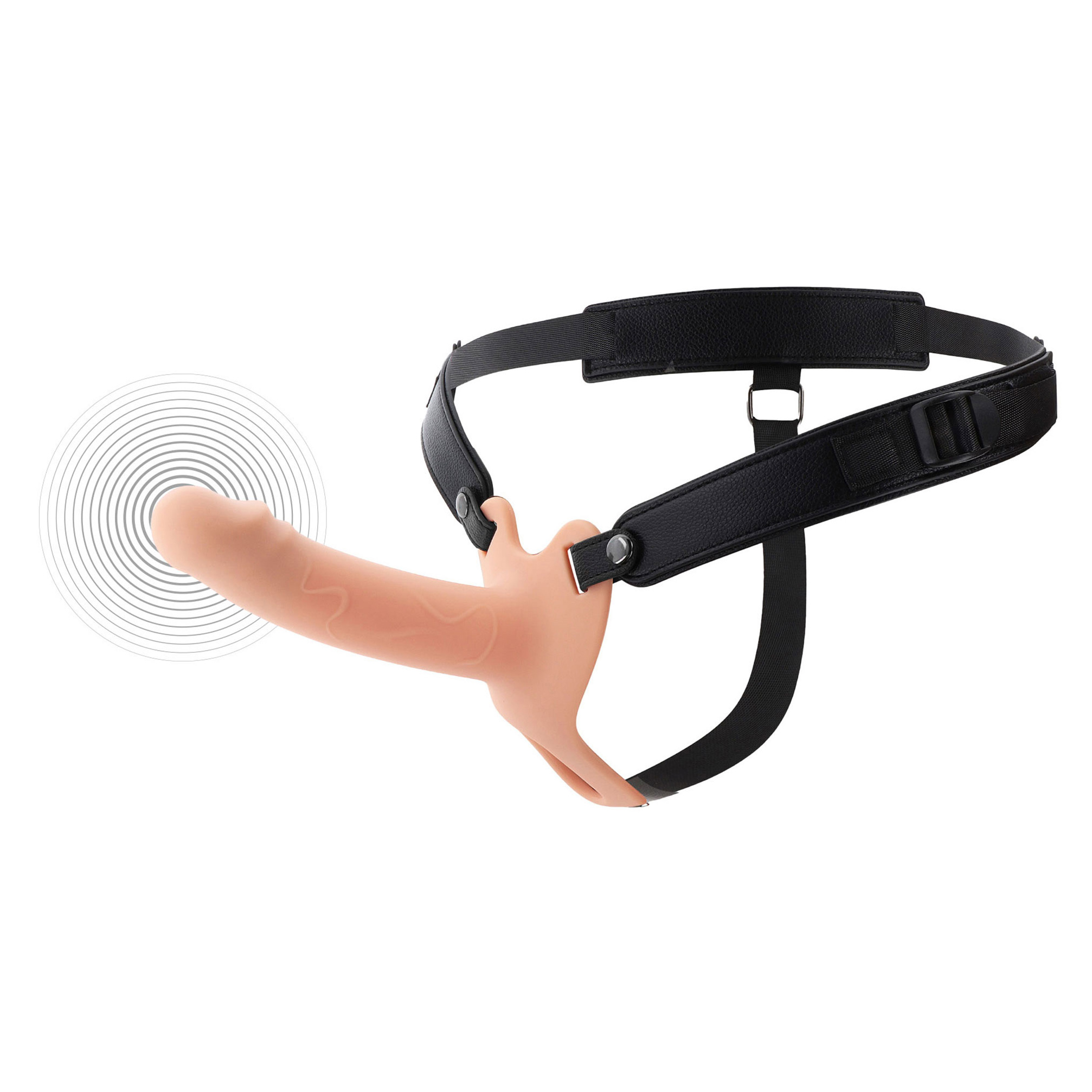 Hidden Desire Inferno Vibrating Silicone Hollow Penis Strap-On with Remote 16cm Skin