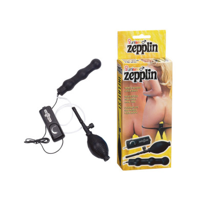 Seven Creations Zepplin Multispeed Inflatable Anal Vibe - Vibračný nafukovací análny vibrátor Čierna