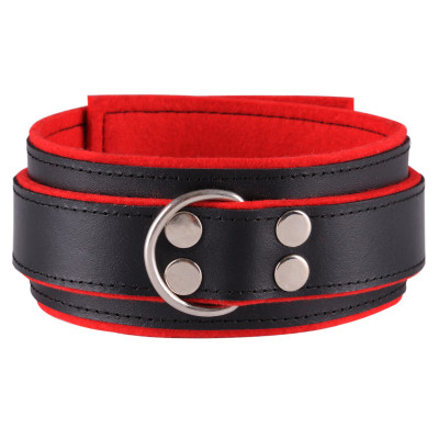 Dominate Me Leather Collar D31 Black-Red