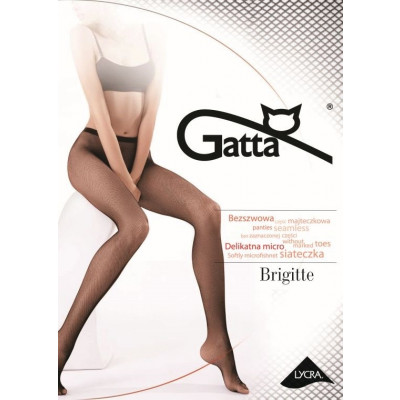 Gatta Brigitte 06 - Sieťované pančuchové nohavice Nero Čierna