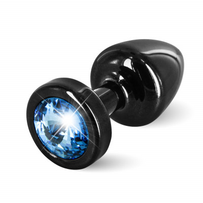 Diogol Anni Round 25mm - Análny šperk Čierny s modrým kryštálom