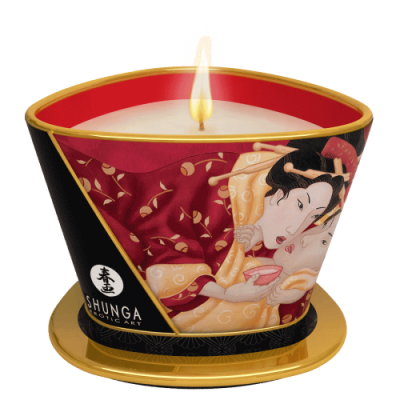 Shunga Libido Massage Candle Sparkling Strawberry Wine - Masážna sviečka 170ml