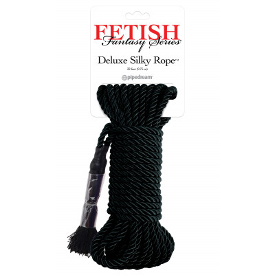 Fetish Fantasy Deluxe Silky Rope - Luxusné Bondážne lano Čierna