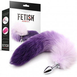 Fetish Addict Butt Plug Fox Tail Size S Purple/White
