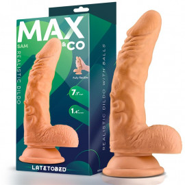 Max & Co Sam Realistic Dildo with Testicles 7.1" Flesh