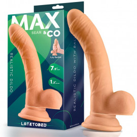 Max & Co Sean Realistic Dildo with Testicles 7.5" Flesh