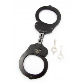 Mister B Cuff Double Lock with Hoop Black
