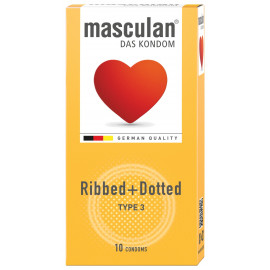 Masculan Ribbed & Dotted 10 pack