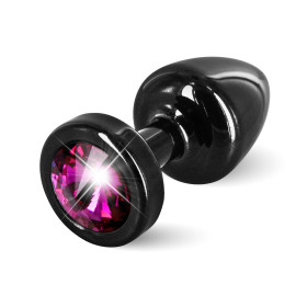 Diogol Anni Round 25mm - Análny šperk Čierny s ružovým kryštálom