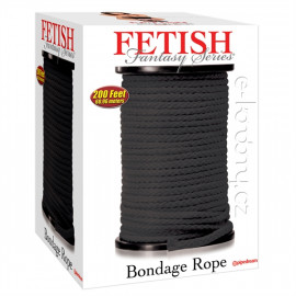 Fetish Fantasy Japanese Silk Rope - Bondážne lano Čierna 61m