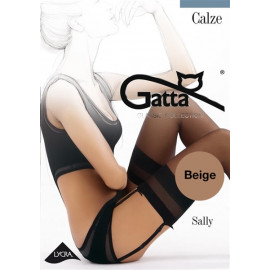 Gatta Sally - Pančuchy na podväzkový pás Beige