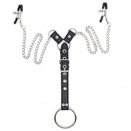 OhMama Fetish Nipple Clamps Cock Ring Set