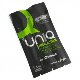Uniq Megasex Extra Thin Condoms No Latex 3 pack