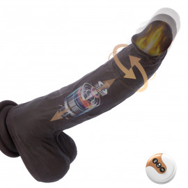 Paloqueth Realistic Thrusting & Rotating Dildo Vibrator with Suction Cup 8.5" Brown