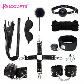 Paloqueth BDSM Bondage Set Black 10 pieces