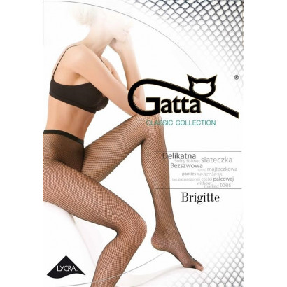 Gatta Brigitte - Sieťované pančuchové nohavice Nero Čierna