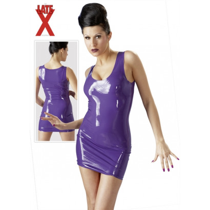 LateX Mini Dress - Latexové mini šaty Fialová
