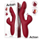 Action Velter Triple Function G-Spot Rabbit Vibrator with Clit Hitting Ball & Heating Function Bordo