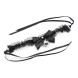 LateToBed BDSM Line Collar with Bow, Bell and Lace Black