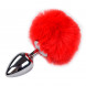 Alive Metal Anal Fluffly Plug L Red