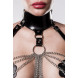 Grey Velvet Leatherette Chain Harness Set 4-pcs
