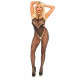 Leg Avenue Lace Bodystocking with Cut Out 89235 Black