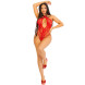 Leg Avenue Lace and Net Halter Teddy 89313 Red