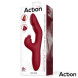 Action Velter Triple Function G-Spot Rabbit Vibrator with Clit Hitting Ball & Heating Function Bordo
