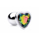 Booty Sparks Rainbow Prism Heart Anal Plug Silver Small