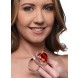 Booty Sparks Red Heart Glass Anal Plug with Gem Large