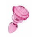 Booty Sparks Pink Rose Glass Anal Plug Small