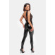 Noir Handmade F298 Libido Deep-V Catsuit with Collar and Pearl Chain