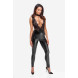 Noir Handmade F298 Libido Deep-V Catsuit with Collar and Pearl Chain