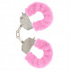 Toyjoy Furry Fun Cuffs - Plyšové kovová putá ružová