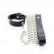 OhMama Restraint Leather Necklace and Metallic Chain Black