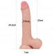 LoveToy Sliding Skin Dual Layer Dong Whole Testicle 9.5
